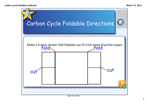 Carbon Cycle Foldable Directions fold cut Make a 4‐door shutter fold foldable out of a full sheet of printer paper.  