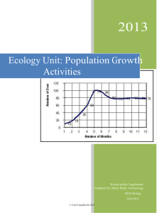 2013  Ecology Unit: Population Growth Activities