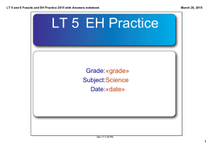 LT 5  EH Practice «grade» Science «date»