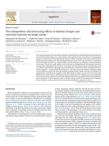 The independent and interacting effects of hedonic hunger and ,