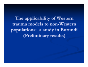 The applicability of Western pp trauma models to non trauma models to non--Western