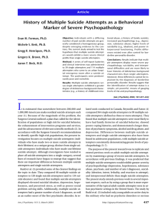 History of Multiple Suicide Attempts as a Behavioral Article