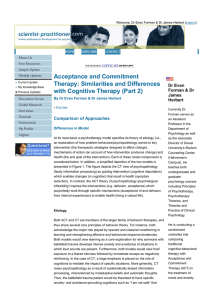 Acceptance and Commitment Therapy: Similarities and Differences with Cognitive Therapy (Part 2)