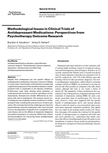 Methodological Issues in Clinical Trials of Antidepressant Medications: Perspectives from