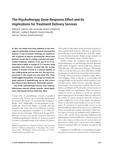 The Psychotherapy Dose-Response Effect and Its Implications for Treatment Delivery Services