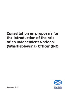 Consultation on proposals for the introduction of the role (Whistleblowing) Officer (INO)