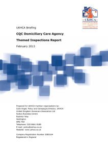 CQC Domiciliary Care Agency Themed Inspections Report UKHCA Briefing