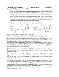 CHEM 330 Problem Set #1  Fall, 2015-16 Dr. Brandt