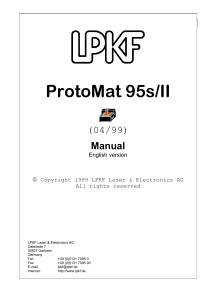 ProtoMat 95s/II (04/99)  Manual