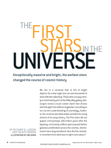 UNIVERSE FIRST STARS THE