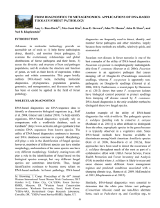 FROM DIAGNOSTICS TO METAGENOMICS: APPLICATIONS OF DNA-BASED TOOLS IN FOREST PATHOLOGY