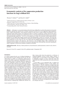 Econometric analysis of fire suppression production functions for large wildland fires