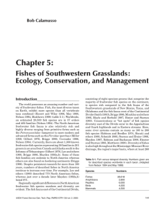 Chapter 5: Fishes of Southwestern Grasslands: Ecology, Conservation, and Management Bob Calamusso