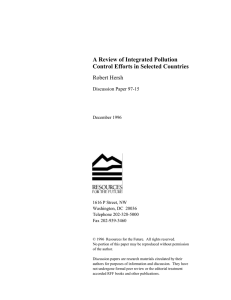 A Review of Integrated Pollution Control Efforts in Selected Countries Robert Hersh