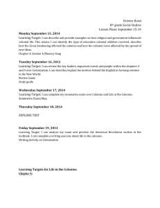 Kristen Hood 8 grade Social Studies Lesson Plans: September 15-19