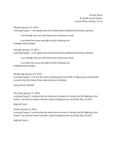 Kristen Hood 8 grade Social Studies Lesson Plans: January 12-16