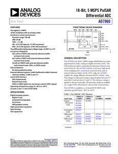 18-Bit, 5 MSPS PulSAR Differential ADC AD7960 Data Sheet