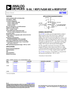 16-Bit, 1 MSPS PulSAR ADC in MSOP/LFCSP AD7980 Data Sheet FEATURES