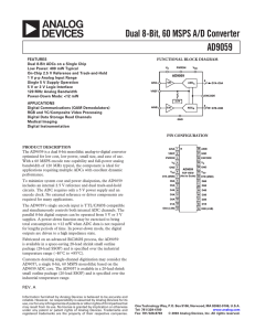 Dual 8-Bit, 60 MSPS A/D Converter AD9059