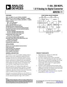 11-Bit, 200 MSPS, 1.8 V Analog-to-Digital Converter AD9230-11