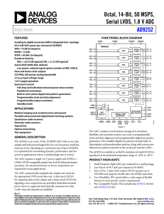 Octal, 14-Bit, 50 MSPS, Serial LVDS, 1.8 V ADC AD9252 Data Sheet