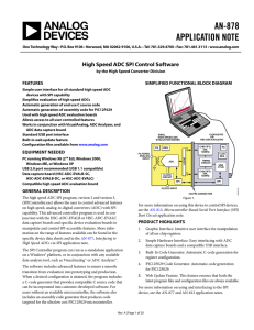 AN-878 APPLICATION NOTE High Speed ADC SPI Control Software FEATURES