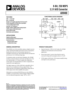 8-Bit, 250 MSPS 3.3 V A/D Converter AD9480