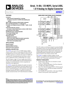 Octal, 14-Bit, 125 MSPS, Serial LVDS, 1.8 V Analog-to-Digital Converter AD9681 Data Sheet