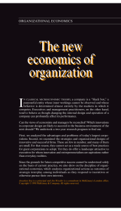 The new economics of organization I
