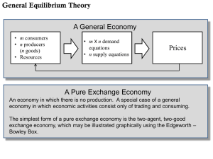 General Equilibrium Theory A General Economy Prices A Pure Exchange Economy