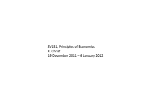 SV151, Principles of Economics K. Christ