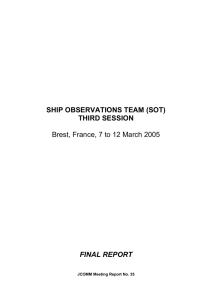 SHIP OBSERVATIONS TEAM (SOT) THIRD SESSION
