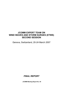 JCOMM EXPERT TEAM ON WIND WAVES AND STORM SURGES (ETWS) SECOND SESSION