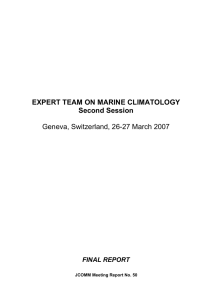 EXPERT TEAM ON MARINE CLIMATOLOGY Second Session  Geneva, Switzerland, 26-27 March 2007