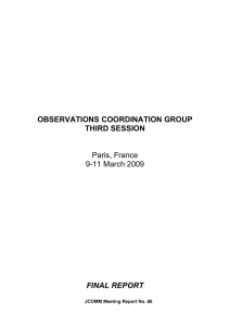 OBSERVATIONS COORDINATION GROUP THIRD SESSION  Paris, France