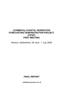 JCOMM/CHy COASTAL INUNDATION FORECASTING DEMONSTRATION PROJECT (CIFDP) FIRST MEETING