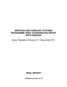 SERVICES AND FORECAST SYSTEMS PROGRAMME AREA COORDINATION GROUP SIXTH SESSION