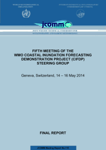 FIFTH MEETING OF THE WMO COASTAL INUNDATION FORECASTING DEMONSTRATION PROJECT (CIFDP) STEERING GROUP