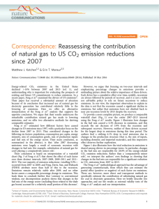 Correspondence: Reassessing the contribution of natural gas to US CO emission reductions