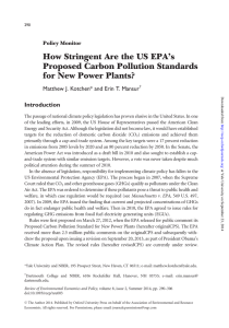 How Stringent Are the US EPA’s Proposed Carbon Pollution Standards Introduction