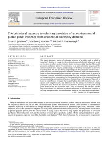 European Economic Review public good: Evidence from residential electricity demand