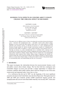 BUSINESS CYCLE EFFECTS ON CONCERN ABOUT CLIMATE