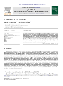 Journal of Environmental Economics and Management A free lunch in the commons