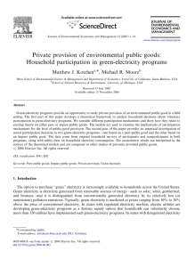 Private provision of environmental public goods: Household participation in green-electricity programs