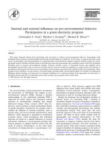 Internal and external inﬂuences on pro-environmental behavior: