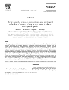 Environmental attitudes, motivations, and contingent