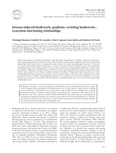 Stressor-induced biodiversity gradients: revisiting biodiversity– ecosystem functioning relationships