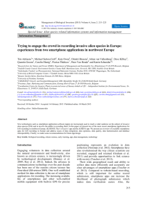 Trying to engage the crowd in recording invasive alien species... experiences from two smartphone applications in northwest Europe