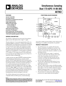 Simultaneous Sampling Dual 175 kSPS 14-Bit ADC AD7863