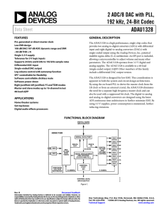 ADAU1328 2 ADC/8 DAC with PLL, 192 kHz, 24-Bit Codec Data Sheet